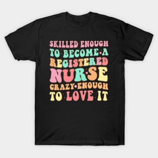 Retro Registered Nurse RN Vintage Style Groovy Nursing Grad T-Shirt